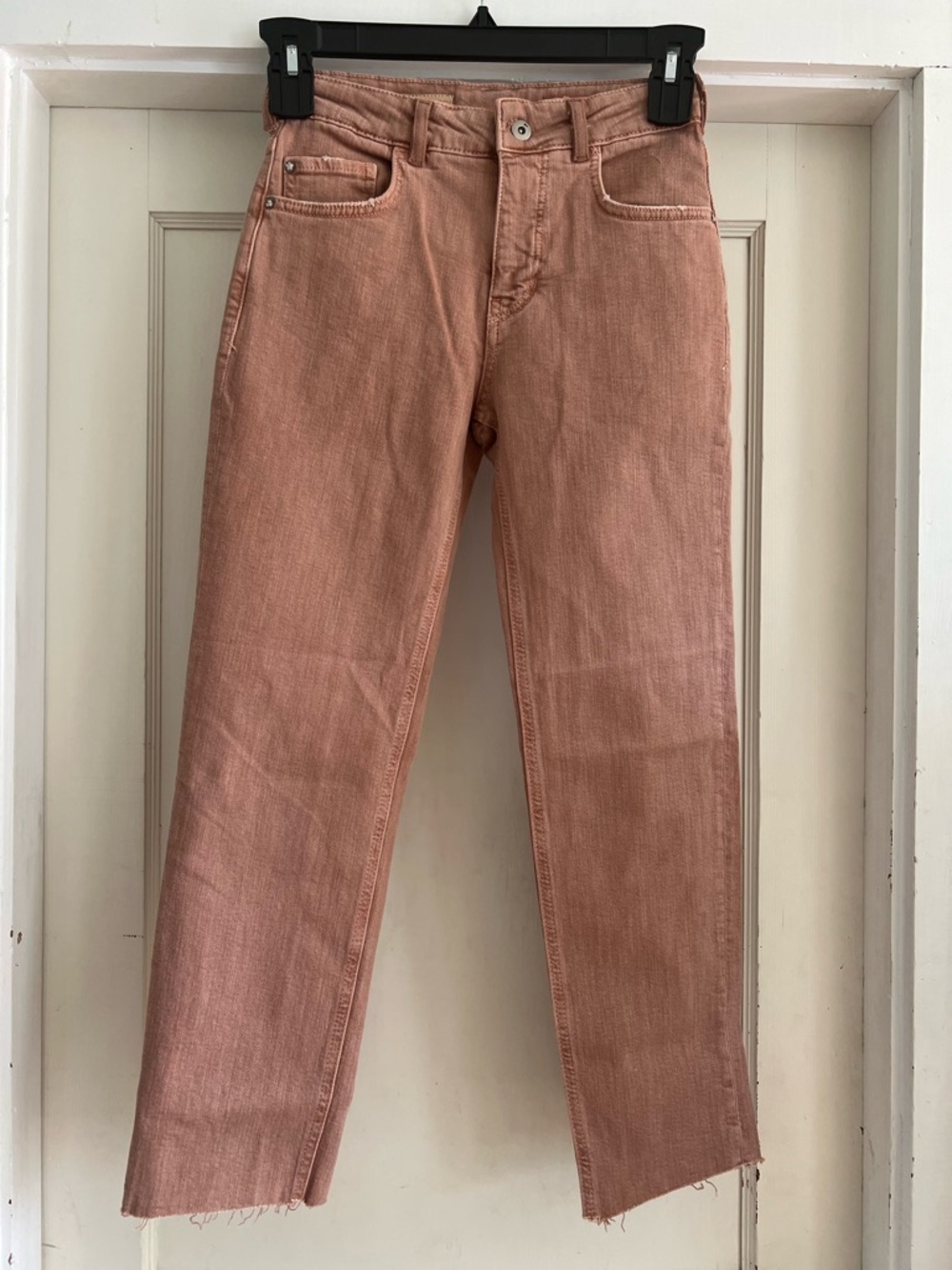Anthropologie Pilcro High Rise Vintage Straight Leg Jeans in Tan/Pink Size 25P